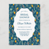 Water Garden Floral Bridal ShowerCUSTOM Invitation Postkarte (Vorderseite)