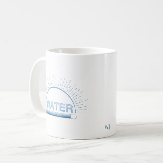 Water Good Day Blue Minimal Mug Kaffeetasse (Vorderseite Links)