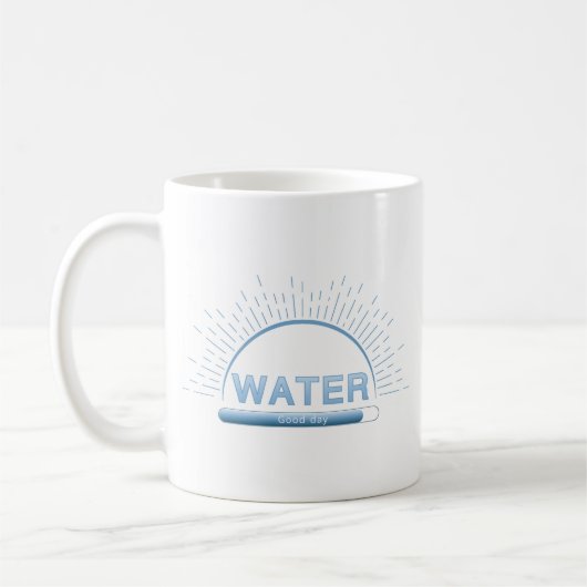 Water Good Day Blue Minimal Mug Kaffeetasse (Links)