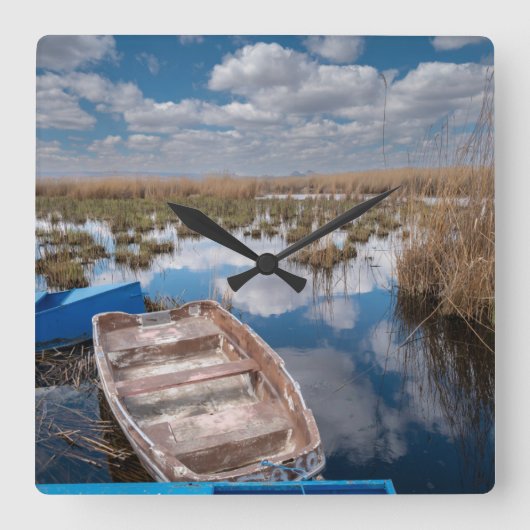 Water | Kayseri Turkey Quadratische Wanduhr (Vorderseite)