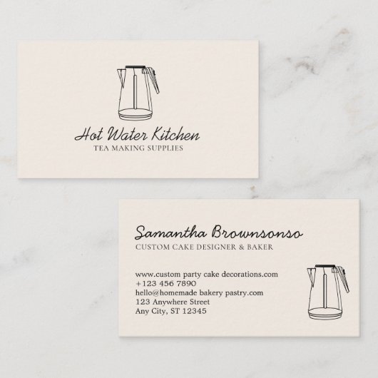 Water Kitchen Tee Bowler Visitenkarte (Vorne/Hinten)