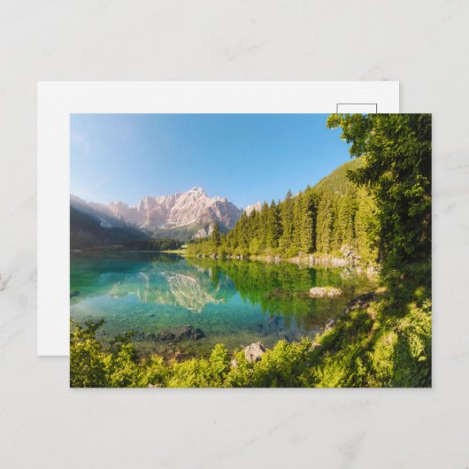 Water | Lago di Fusine Mount Gangart Julian Alps Postkarte (Vorne/Hinten)