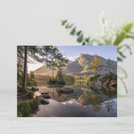 Water | Lake Hintersee Berchtesgaden Germany Dankeskarte (Stehend Vorderseite)