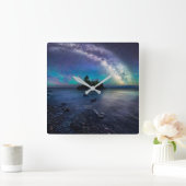 Water | Lake Superior Minnesota Quadratische Wanduhr (Zuhause)