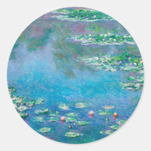 Water Lilie von Claude Monet Runder Aufkleber