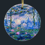 Water Lilies, 1919, von Claude Monet, Keramik Ornament<br><div class="desc">Water Lilies,  1919 berühmtes Gemälde von Claude Monet,  mit farblich abgestimmten Festfarben pinkisch-lila und Monet blau,  bereit zu mischen und zu ergänzen.</div>
