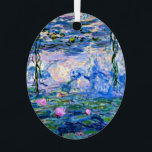 Water Lilies, 1919, von Claude Monet, Ornament Aus Metall<br><div class="desc">Water Lilies,  1919 berühmtes Gemälde von Claude Monet,  mit farblich abgestimmten Festfarben pinkisch-lila und Monet blau,  bereit zu mischen und zu ergänzen.</div>