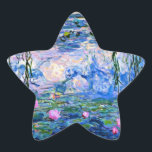 Water Lilies, 1919, von Claude Monet, Star Sticker<br><div class="desc">Water Lilies,  1919 berühmtes Gemälde von Claude Monet,  mit farblich abgestimmten Festfarben pinkisch-lila und Monet blau,  bereit zu mischen und zu ergänzen.</div>