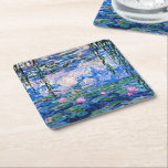 Water Lilies, 1919, von Monet Rechteckiger Pappuntersetzer<br><div class="desc">Water Lilies,  1919 berühmtes Gemälde von Claude Monet,  mit farblich abgestimmten Festfarben pinkisch-lila und Monet blau,  bereit zu mischen und zu ergänzen.</div>