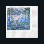 Water Lilies, 1919, von Monet Serviette<br><div class="desc">Water Lilies,  1919 berühmtes Gemälde von Claude Monet,  mit farblich abgestimmten Festfarben pinkisch-lila und Monet blau,  bereit zu mischen und zu ergänzen.</div>