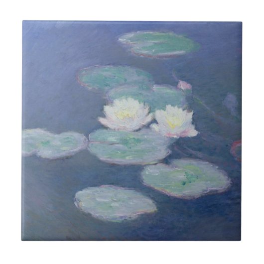 Water Lilies Abend Effect von Claude Monet Fliese (Vorderseite)