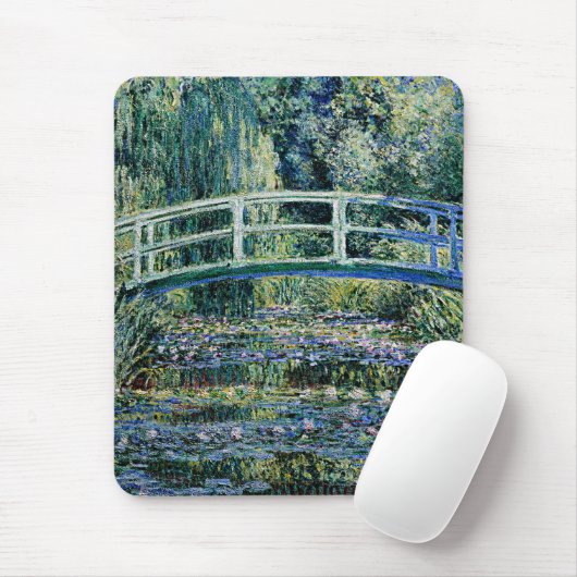 Water Lilies and Japanese Bridge, Mousepad (Mit Mouse)