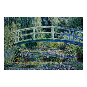"Water Lilies and Japanese Bridge" Poster