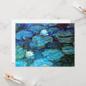 Water Lilies (blau) von Claude Monet, Karte (Vorderseite/Rückseite Beispiel)