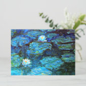 Water Lilies (blau) von Claude Monet Karte (Stehend Vorderseite)