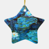 Water Lilies (blau) von Claude Monet Keramik Ornament (Hinten)