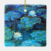 Water Lilies (blau) von Claude Monet Keramikornament (Rückseite)