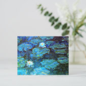 Water Lilies (blau) von Claude Monet Postkarte (Stehend Vorderseite)