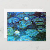Water Lilies (blau) von Claude Monet Postkarte (Vorne/Hinten)