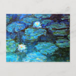 Water Lilies (blau) von Claude Monet Postkarte<br><div class="desc">Berühmtes Gemälde von Claude Monet,  Water Lilies (blau),  Postkarte.</div>