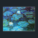 Water Lilies (blau) von Claude Monet Postkarte<br><div class="desc">Berühmtes Gemälde von Claude Monet,  Water Lilies (blau),  Postkarte.</div>