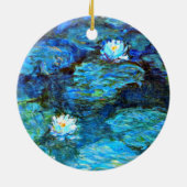 Water Lilies (blue) by Claude Monet Keramik Ornament (Hinten)