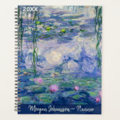 Water Lilies by Monet | Custom Text Planer (Vorderseite)