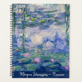 Water Lilies by Monet | Custom Text Planer (Vorderseite)