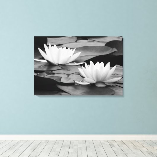 Water Lilies Canvas Print Leinwanddruck (Insitu (Holzboden))
