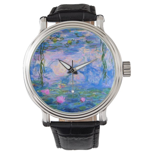 Water Lilies Claude Monet restauriert Armbanduhr (Vorderseite)
