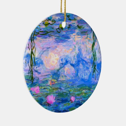 Water Lilies Claude Monet restauriert Keramik Ornament (Rechts)