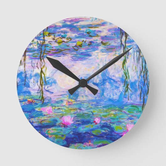 Water Lilies Claude Monet Runde Wanduhr (Vorderseite)