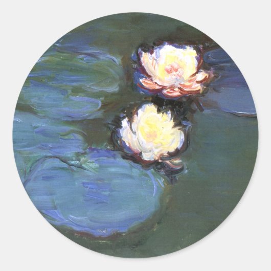 Water Lilies, Claude Monet Runder Aufkleber (Vorderseite)