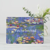 Water Lilies Fine Art Wedding Einladung (Stehend Vorderseite)