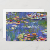 Water Lilies Fine Art Wedding Einladung (Vorne/Hinten)