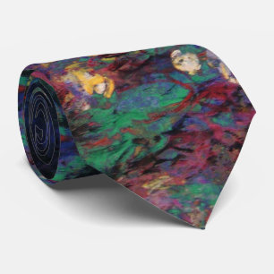 WATER LILIES GREEN POND Claude Monet Dark Floral Krawatte