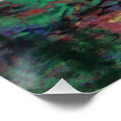 WATER LILIES GREEN POND Claude Monet Dark Floral Poster (Ecke)