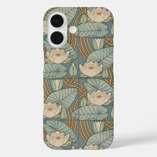 Water Lilies Lily Art Nouveau Natur Case-Mate iPhone Hülle (Rückseite)