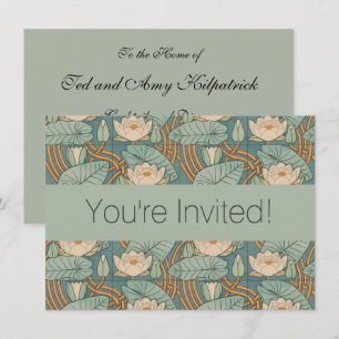 Water Lilies Lily Art Nouveau Natur Einladung