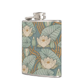 Water Lilies Lily Art Nouveau Natur Flachmann (Links)