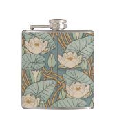 Water Lilies Lily Art Nouveau Natur Flachmann (Vorderseite)