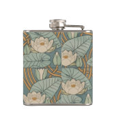 Water Lilies Lily Art Nouveau Natur Flachmann (Rückseite)