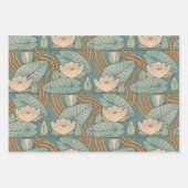 Water Lilies Lily Art Nouveau Natur Geschenkpapier Set (Vorderseite)