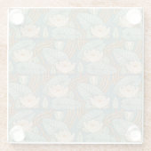 Water Lilies Lily Art Nouveau Natur Glasuntersetzer (Rückseite)