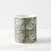 Water Lilies Lily Art Nouveau Natur Kaffeetasse (Mittel)