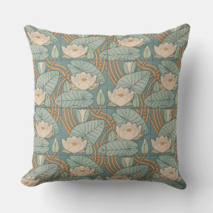 Water Lilies Lily Art Nouveau Natur Kissen