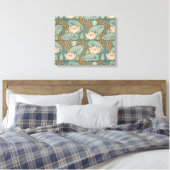 Water Lilies Lily Art Nouveau Natur Leinwanddruck (Insitu (Schlafzimmer))
