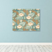 Water Lilies Lily Art Nouveau Natur Leinwanddruck (Insitu (Holzboden))