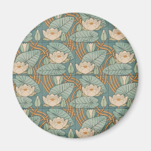 Water Lilies Lily Art Nouveau Natur Magnet