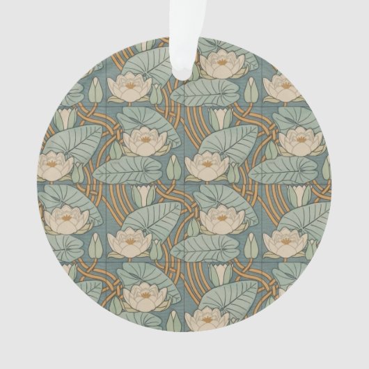 Water Lilies Lily Art Nouveau Natur Ornament (Vorderseite)
